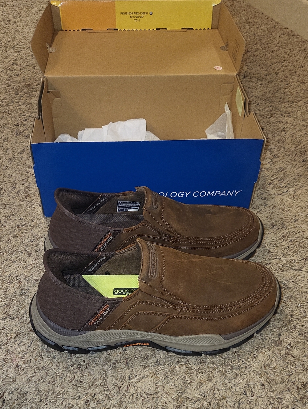 Men's Sketchers Leather Slip-On Shoes